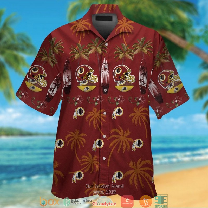 Washington Redskins coconut pattern Hawaiian Shirt Short