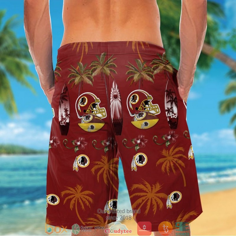 Washington Redskins coconut pattern Hawaiian Shirt Short 1 2 3 4 5