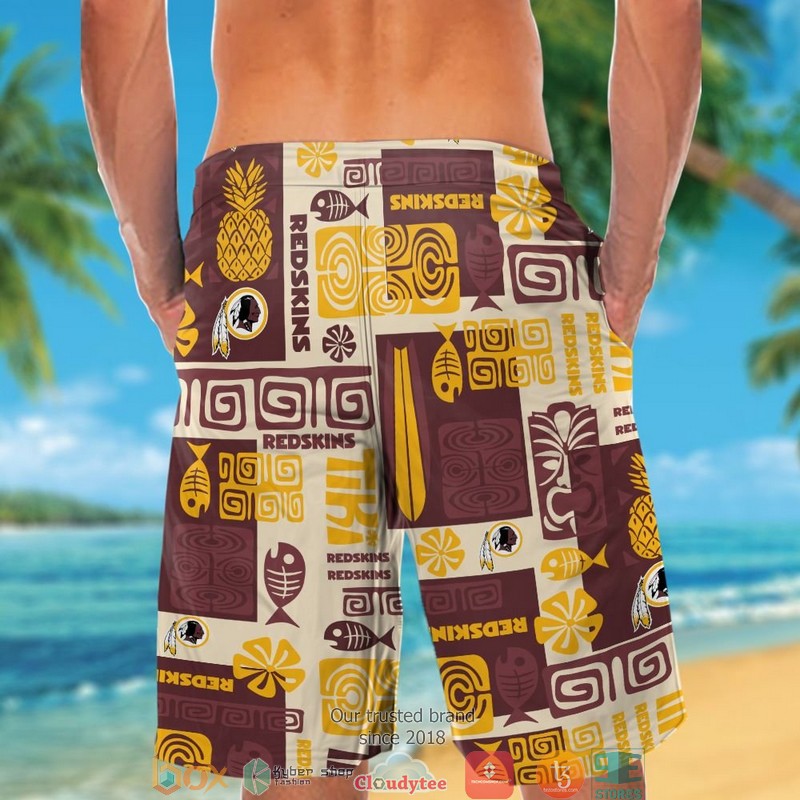 Washington Redskins fish pineapple pattern Hawaiian Shirt Short 1 2 3 4 5