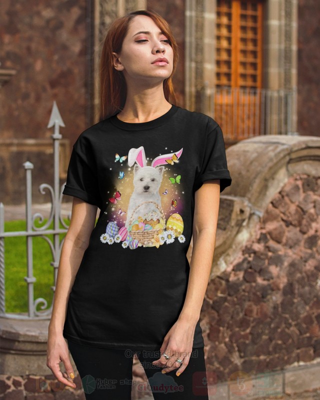 West Highland White Terrier Easter Bunny Butterfly 2D Hoodie Shirt 1 2 3 4 5 6