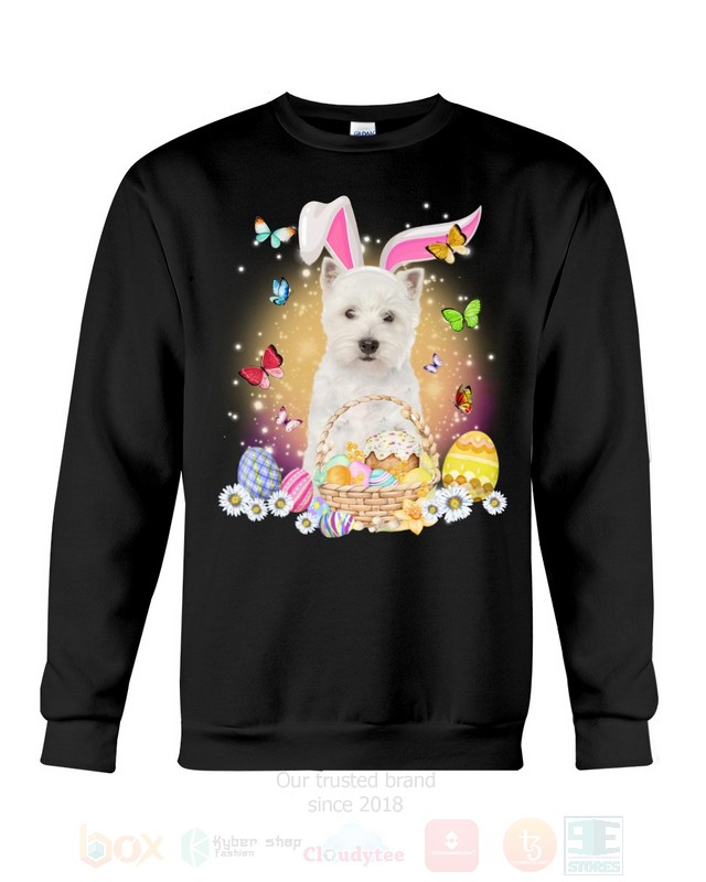 West Highland White Terrier Easter Bunny Butterfly 2D Hoodie Shirt 1 2 3 4 5 6 7 8 9 10 11 12