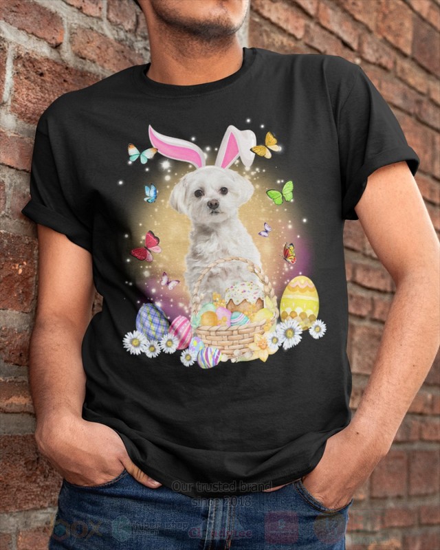 White Maltese Baby Easter Bunny Butterfly 2D Hoodie Shirt 1 2 3 4 5 6 7