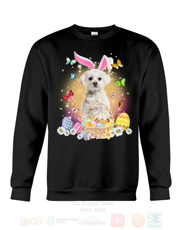 White Maltese Baby Easter Bunny Butterfly 2D Hoodie Shirt 1 2 3 4 5 6 7 8 9 10 11 12