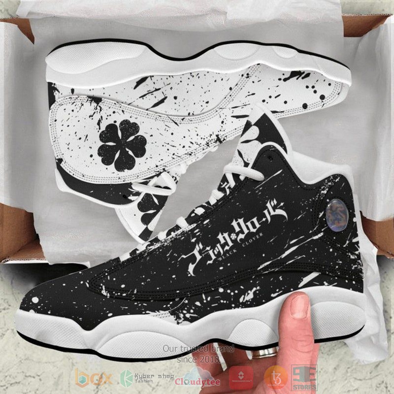 Black Cover Manga Anime Five Leaf Clover Air Jordan 13 shoes