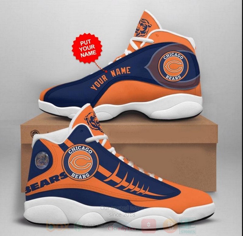 Chicago Bears NFL Football Team Custom Name Air Jordan 13 Shoes