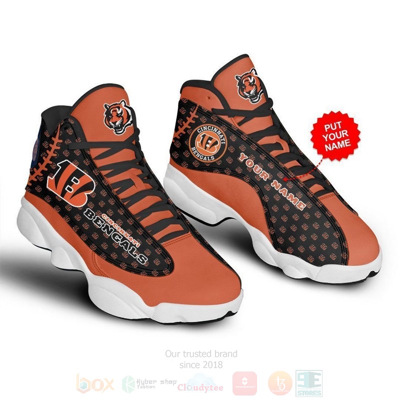 Cincinnati Bengals NFL Custom Name Air Jordan 13 Shoes