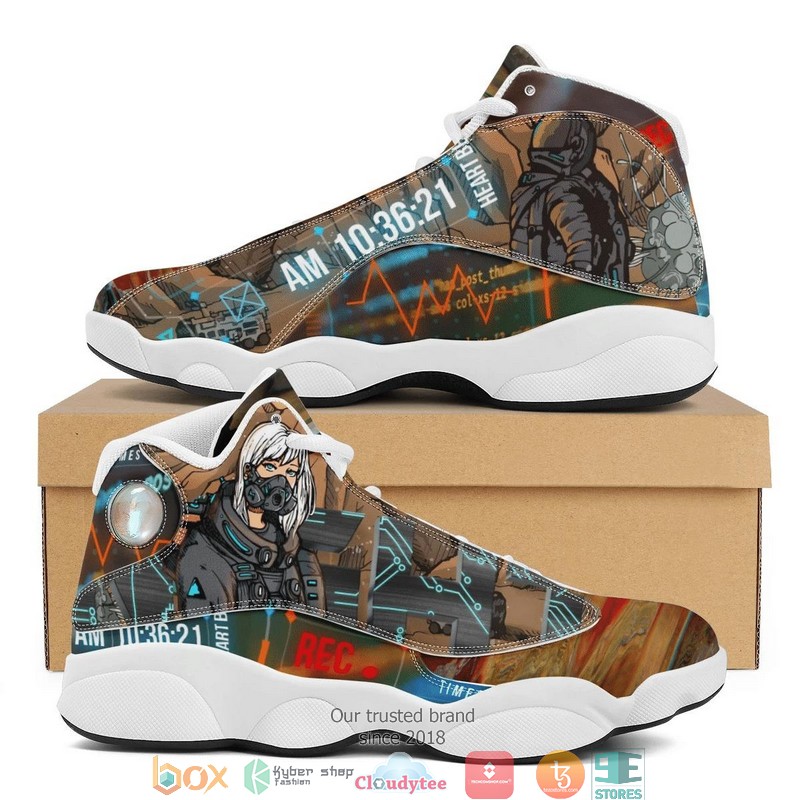 Cyberpunk Game Brown Air Jordan 13 Sneaker Shoes