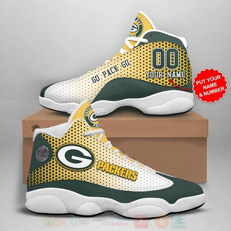 Green Bay Packers NFL Personalized Air Jordan 13 Shoes