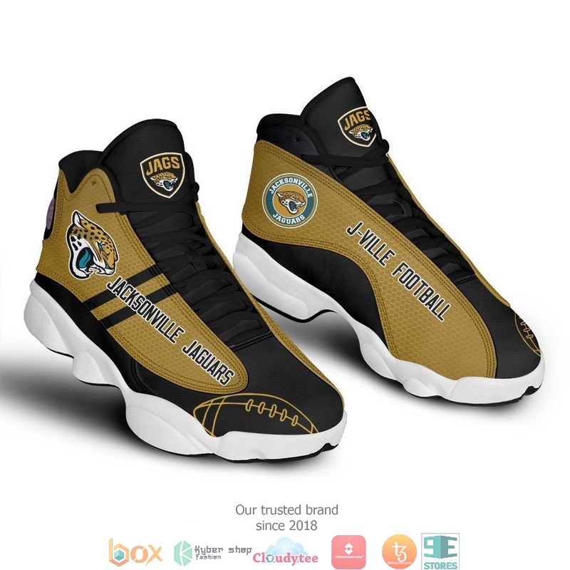 Jacksonville Jaguars NFL 2 Football Air Jordan 13 Sneaker Shoes