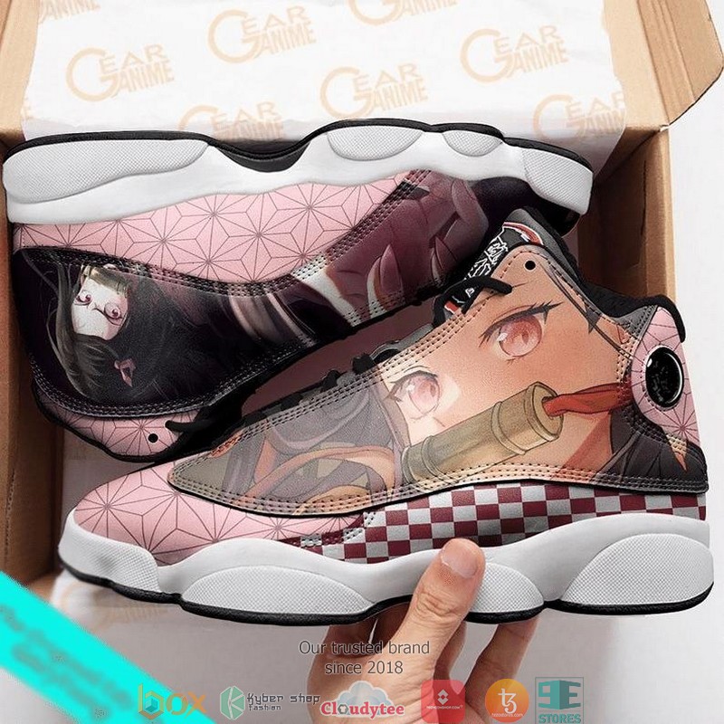 Kamado Nezuko manga Kimetsu no Yaiba Vegan Air Jordan 13 Sneaker Shoes