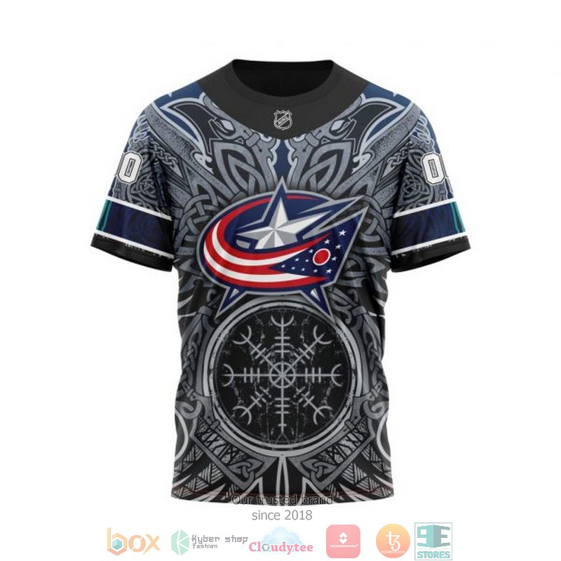 Personalized Columbus Blue Jackets NHL Norse Viking Symbols custom 3D shirt hoodie 1 2 3 4 5 6 7