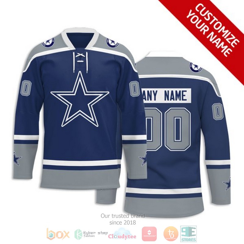 Personalized Dallas Cowboys NFL NFL Custom Hockey Jersey