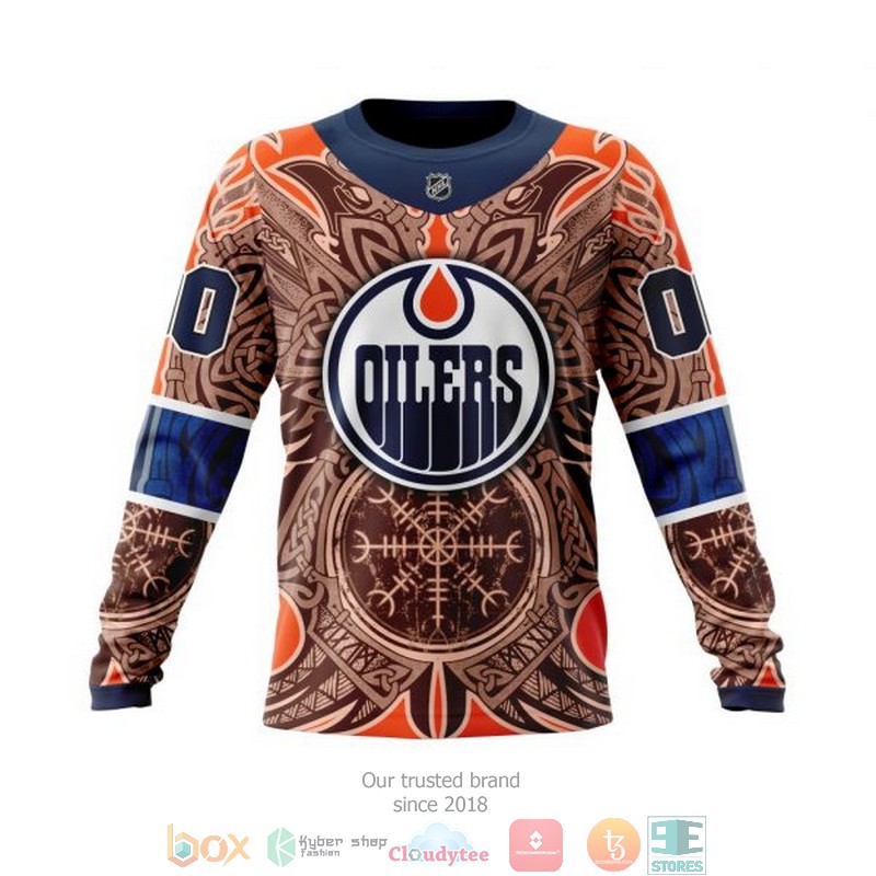 Personalized Edmonton Oilers NHL Norse Viking Symbols custom 3D shirt hoodie 1 2 3 4 5