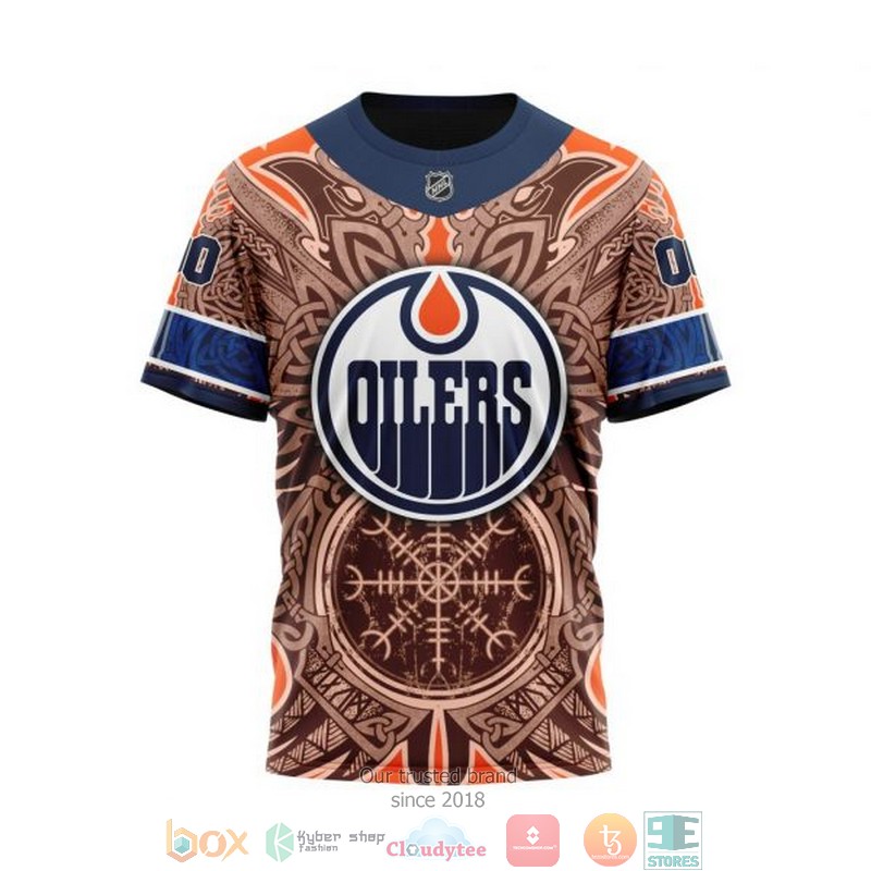 Personalized Edmonton Oilers NHL Norse Viking Symbols custom 3D shirt hoodie 1 2 3 4 5 6 7