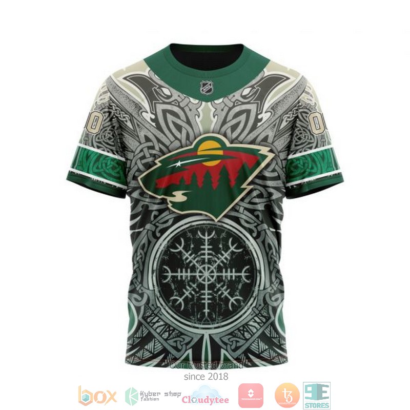 Personalized Minnesota Wild NHL Norse Viking Symbols custom 3D shirt hoodie 1 2 3 4 5 6 7
