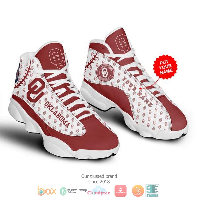 Personalized Oklahoma Sooners NFL 2 Football Air Jordan 13 Sneaker Shoes