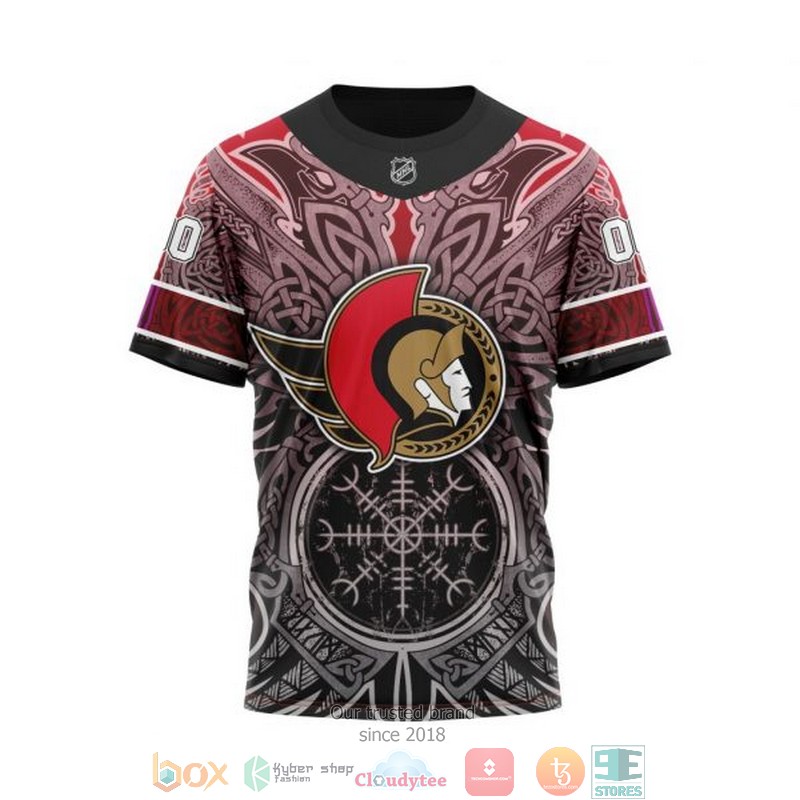 Personalized Ottawa Senators NHL Norse Viking Symbols custom 3D shirt hoodie 1 2 3 4 5 6 7