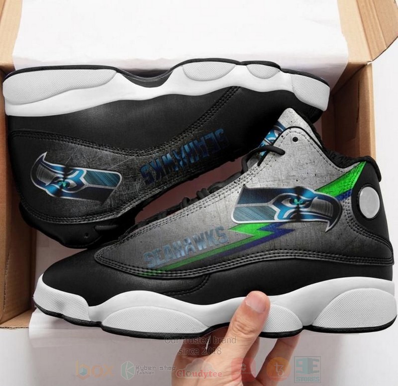 Seattle Seahawks NFL Big Logo Football Team Air Jordan 13 Shoes