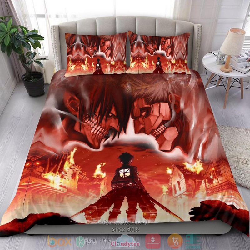 Burning Attack On Titan Bedding Set