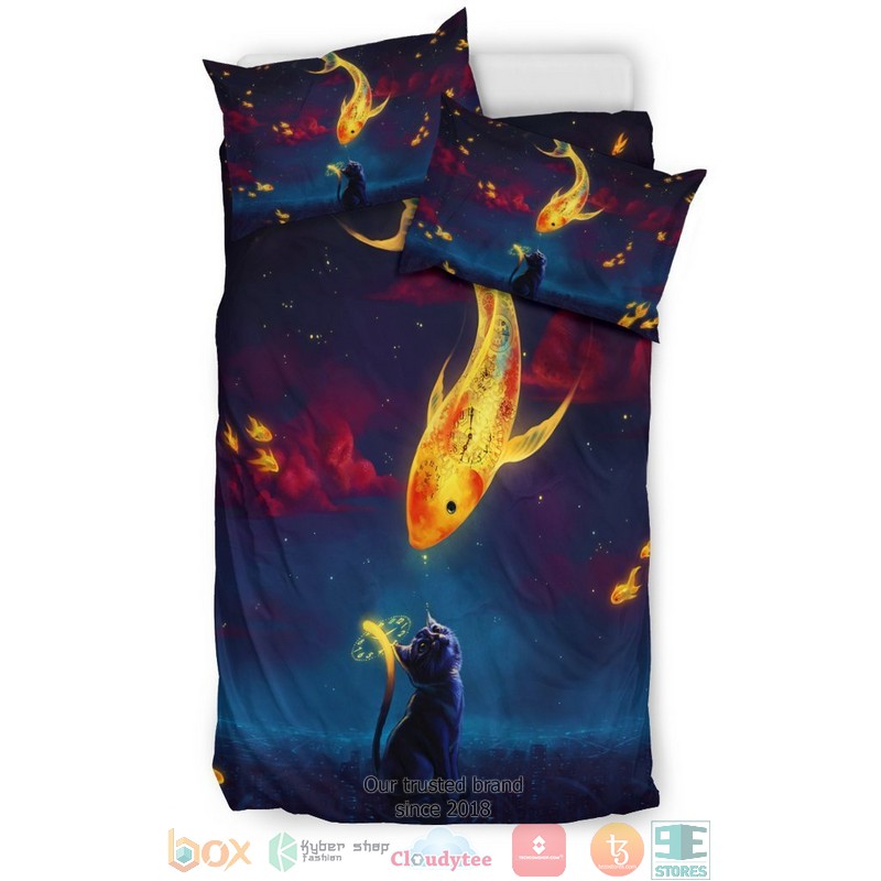 Cat Fish Catch The Moon Bedding Set 1