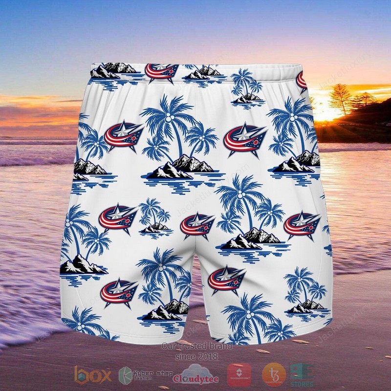 Columbus Blue Jackets Hawaiian Shirt Shorts 1