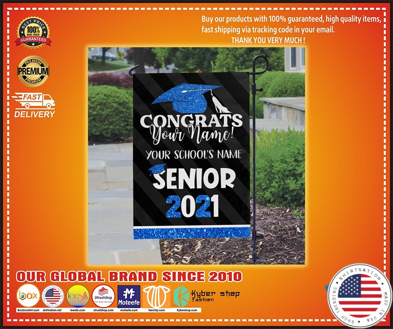 Congrats your school's name senior 2021 custom name flag