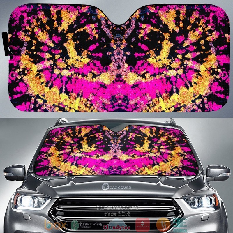 Crumple Tie Dye Hippie Car Sunshade