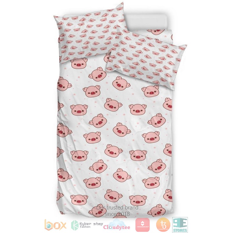 Cute Pig Head Pattern Bedding Set 1