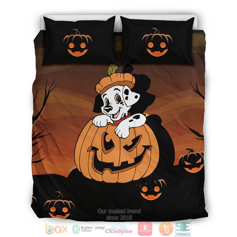 Dalmatian Pumpkin Halloween Bedding Set