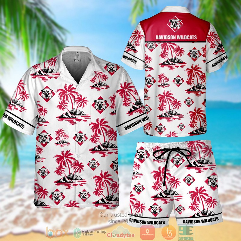 Davidson Wildcats Hawaiian Shirt Short