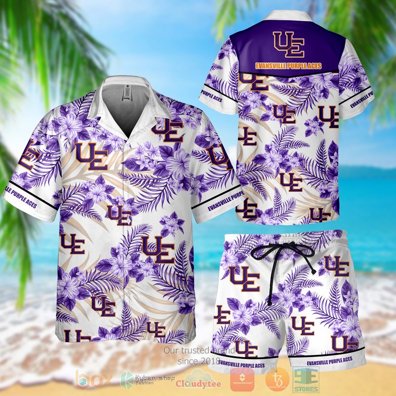 Evansville Purple Aces Hawaiian Shirt Shorts