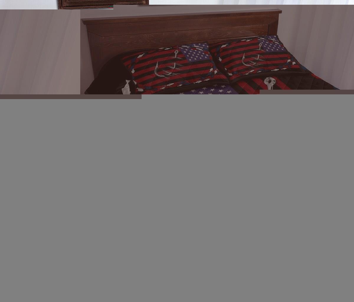 Fishing america quilt bedding set2