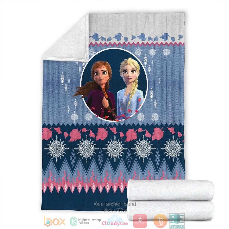 Frozen Elsa And Anna Ugly Christmas Blanket 1 2 3 4 5 6