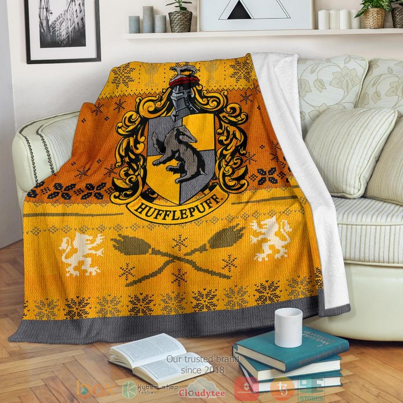 Harry Potter Hufflepuff Art Ugly Christmas Blanket 1