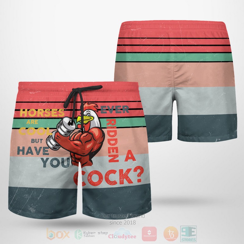 Horses Are Cool But Have You Ever Ridden A Cock Beach Shorts 1 2