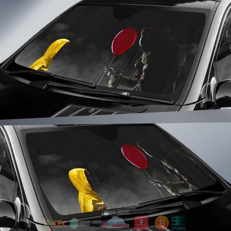 IT Movie Pennywise Balloon Auto Horror Car Sunshade 1