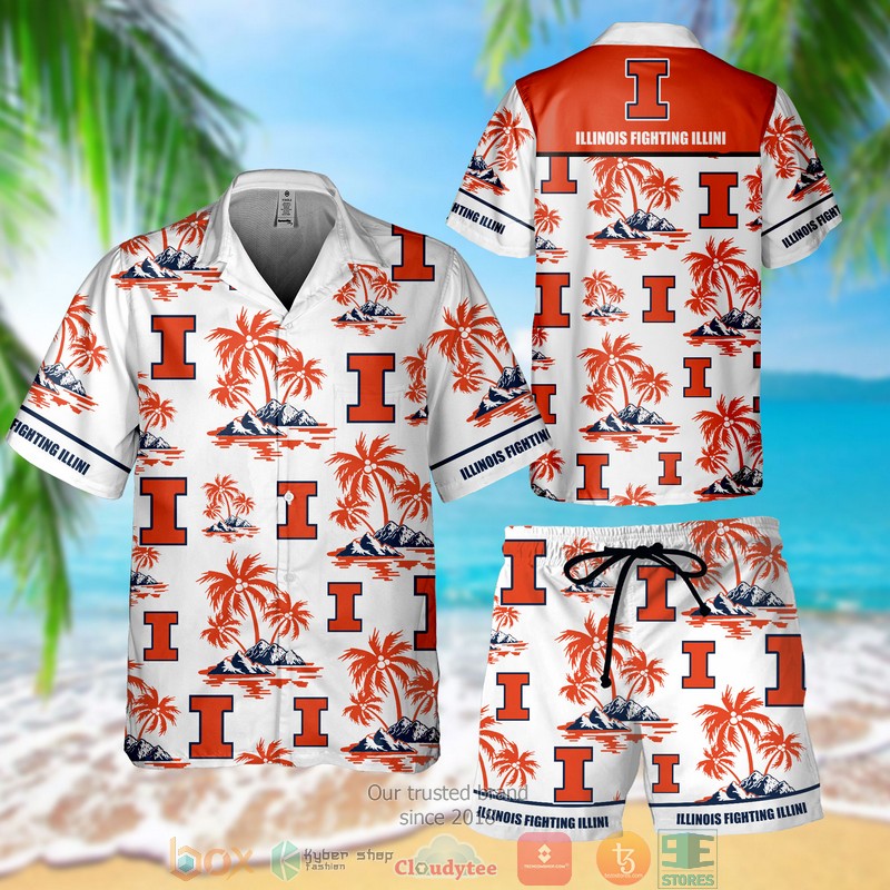 Illinois Fighting Illini Hawaiian Shirt Short