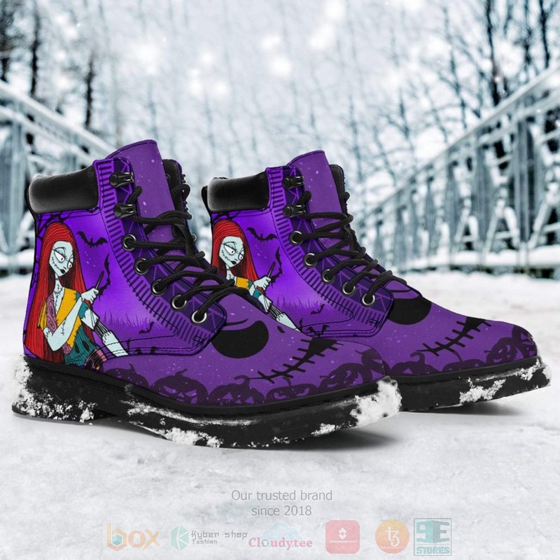 Jack Skellington and Sally Nightmare Before Christmas purple Timberland Boots 1 2