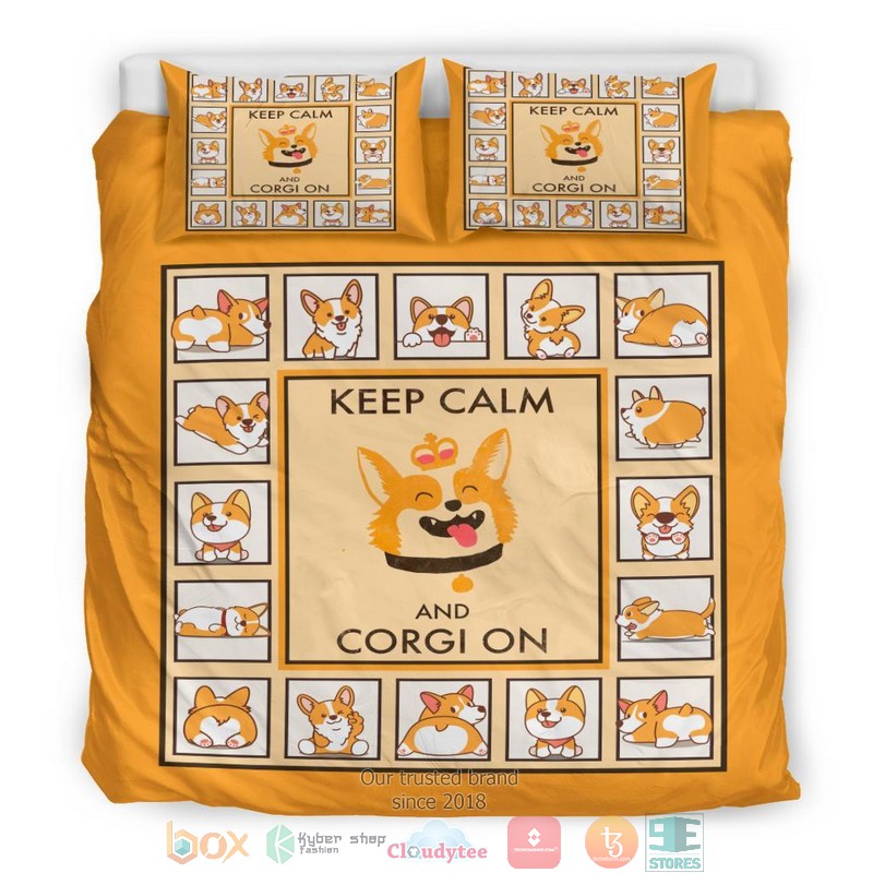 Keep Calm And Corgi On Bedding Set 1 2 3