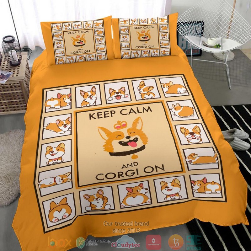 Keep Calm And Corgi On Bedding Set 1 2 3 4 5