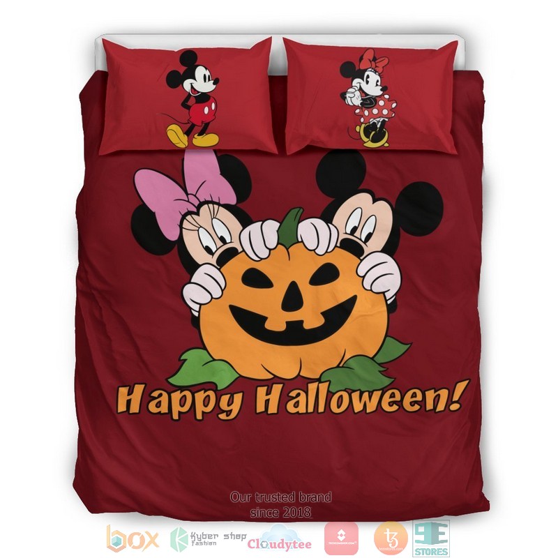 Mickey And Minnie Halloween Bedding Set