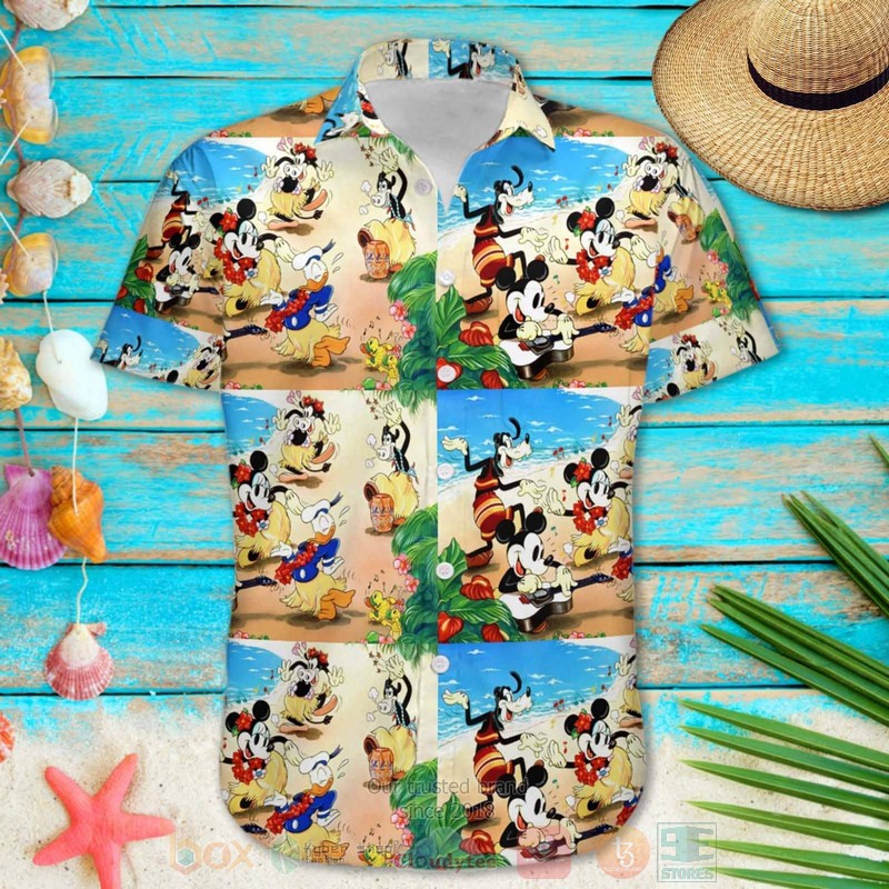 Mickey Friends Blue Hawaiian Shirt 1