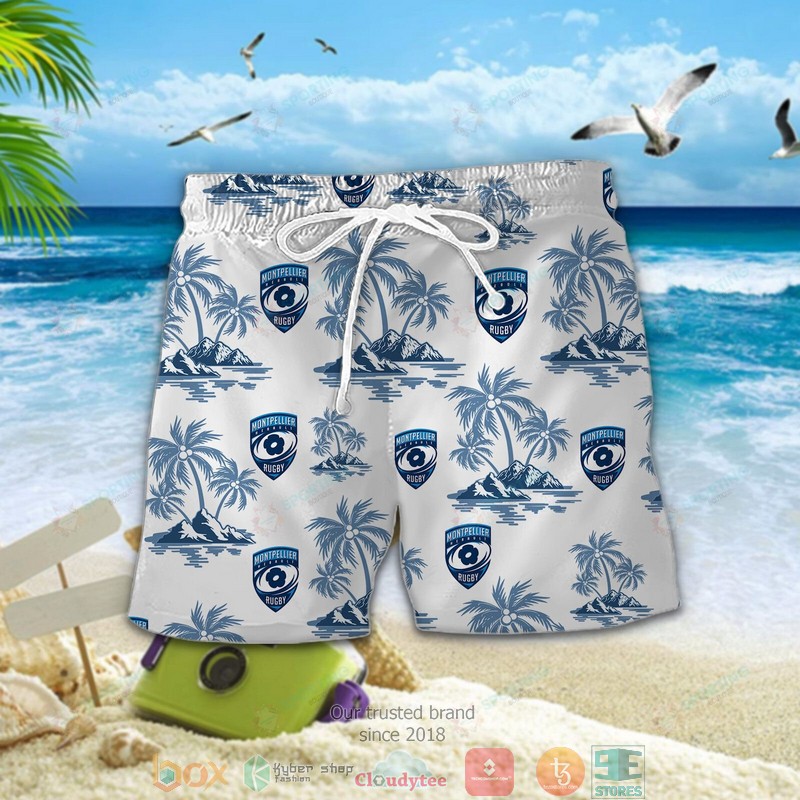 Montpellier Herault Rugby Hawaiian shirt short 1