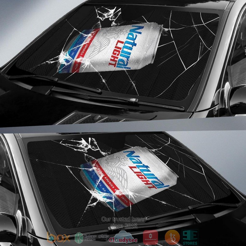 Natural Light broken glasses illusion Car Sunshade 1