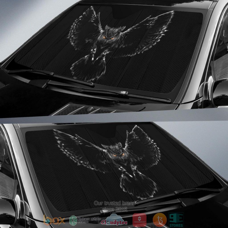 Owl In The Night Car Sunshade 1