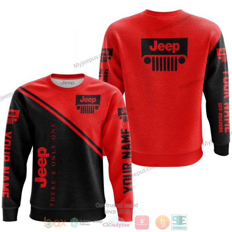 Personalized Theres Only One Jeep Red Custom 3D Shirt Hoodie 1 2 3