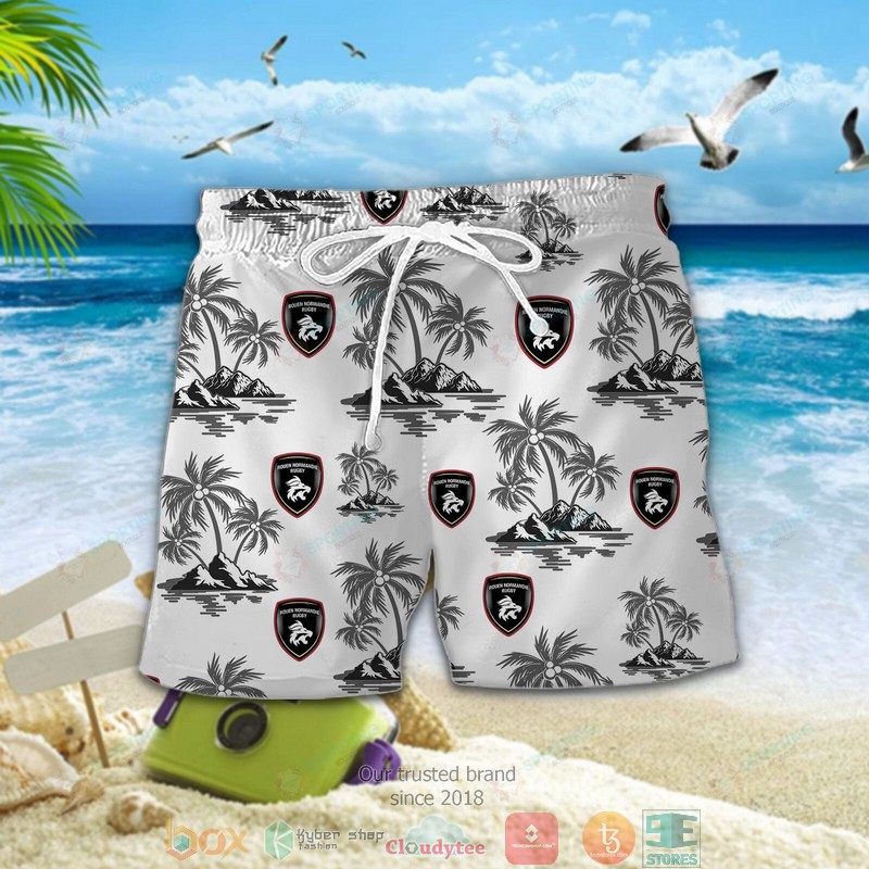 Rouen Normandie Rugby Hawaiian shirt short 1