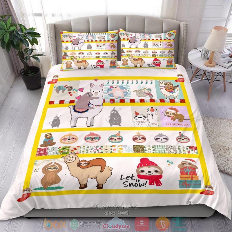 Sloth Camel Christmas Chan Sloths Bedding Set