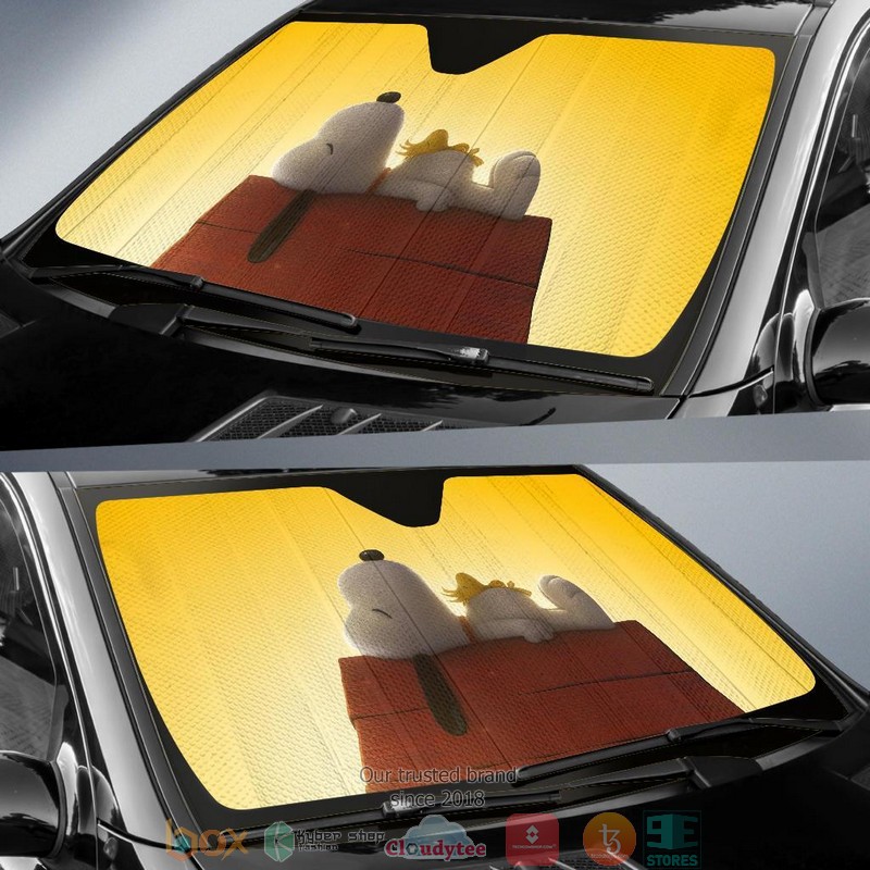 Snoopy Auto Funny Snoopy Car Sunshade 1