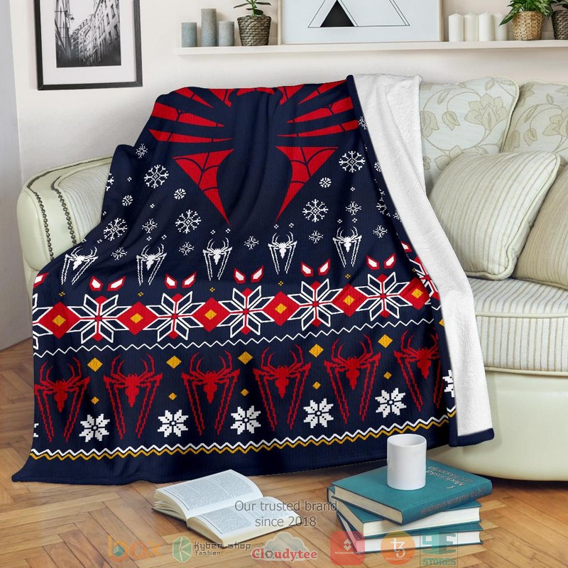 Spiderman Black Ugly Christmas Blanket 1